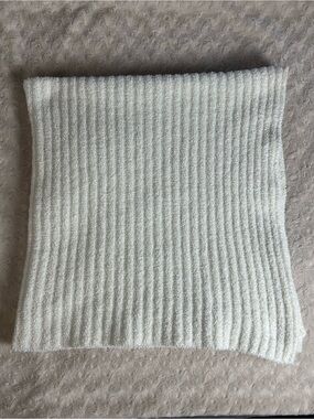 Toby Ribbed Stripes Chenille Knit Baby Blanket Cream Off White Soft Plush